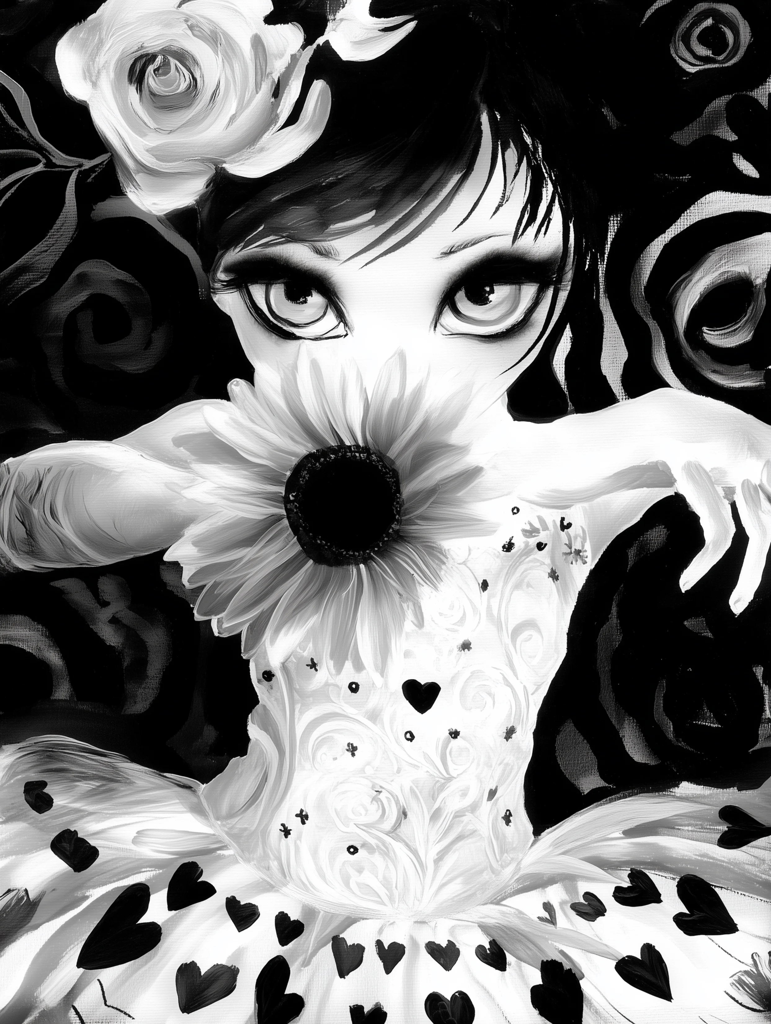 Free ballerina coloring page for adults featuring sunflower ballerina